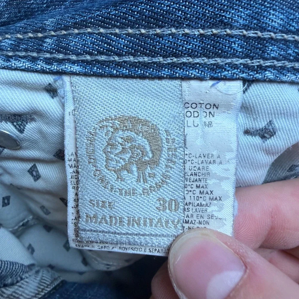 Diesel Dughan Jeans Men 30x32 Blue Slim Tapered Distressed Made in Italy‎ 0088Z